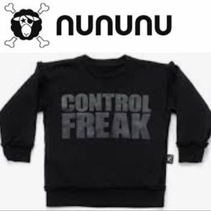 NWT NUNUNU Black Control Freak UNISEX 👭Sweatshirt
